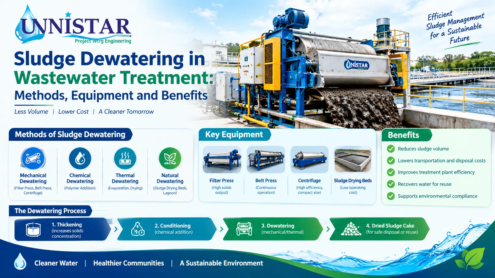 You are currently viewing Sludge Dewatering in Wastewater Treatment: Methods, Equipment and Benefits